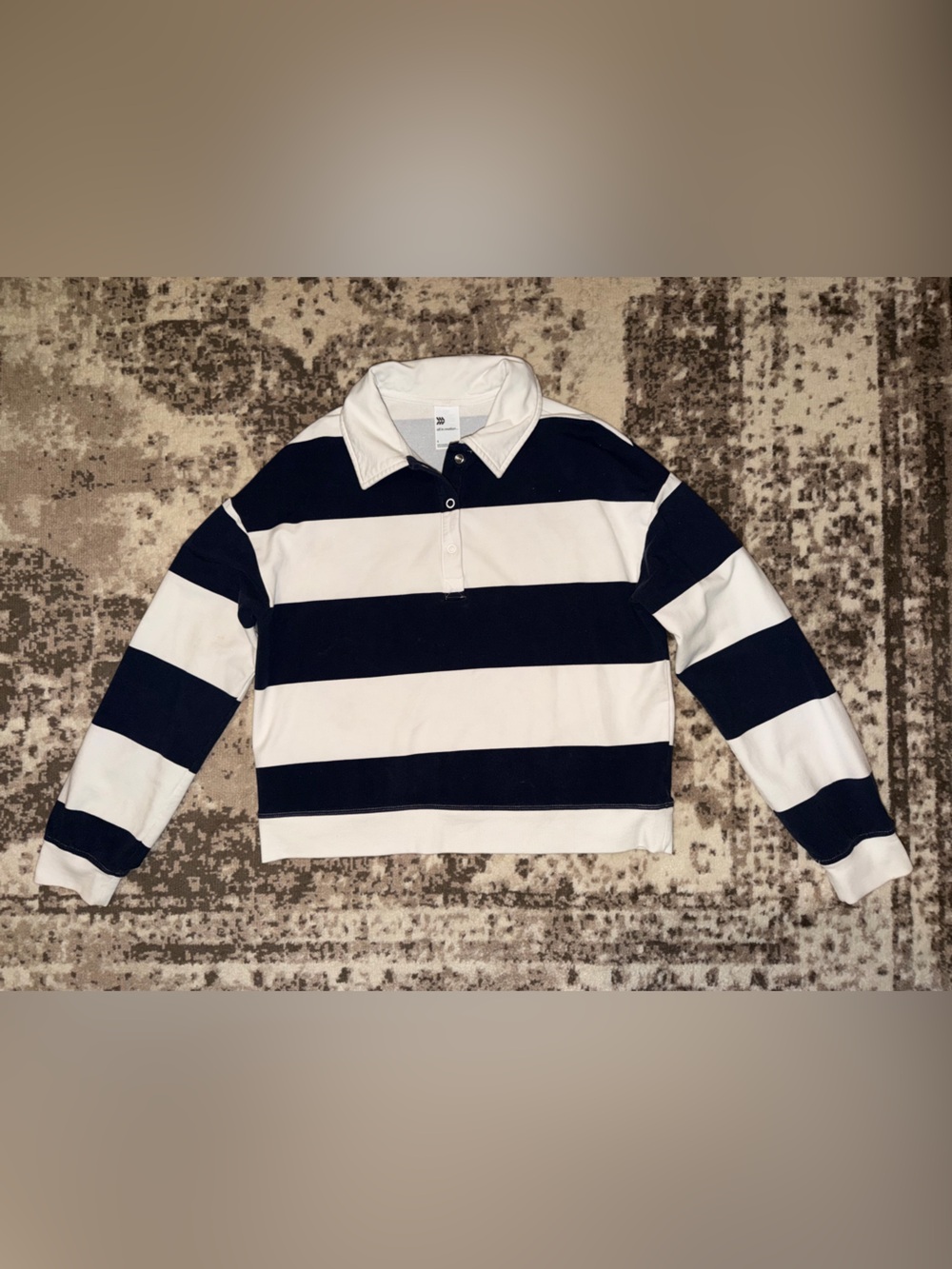 All In Motion Striped Collared Long Sleeve